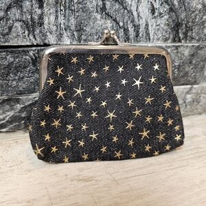 Metallic Starry Indie Canvas Coin Purse